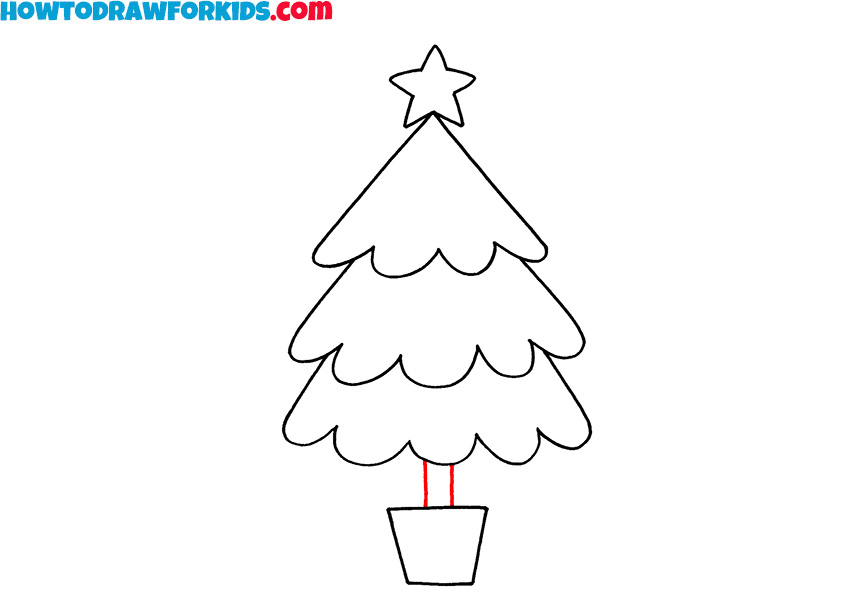 christmas tree drawing for kids