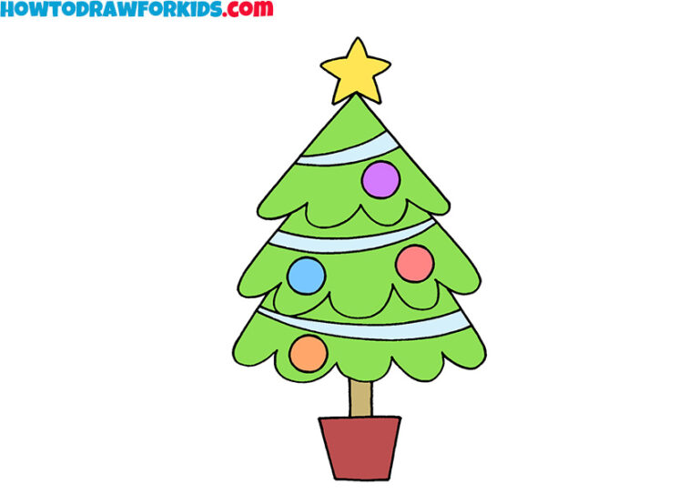 How to Draw a Christmas Tree Easy Drawing Tutorial For Kids