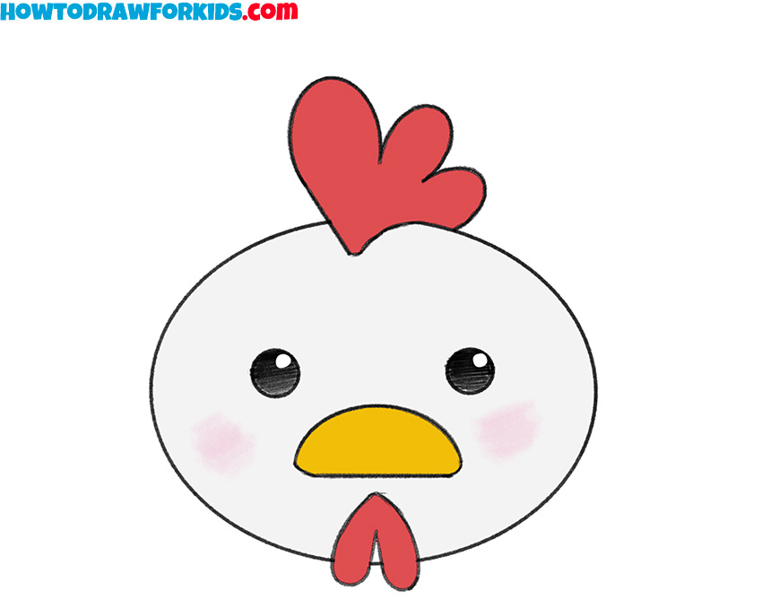 How to Draw a Chicken Face for Kindergarten