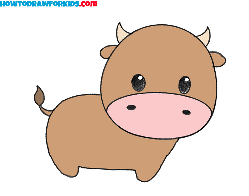 how to draw a cow for kids