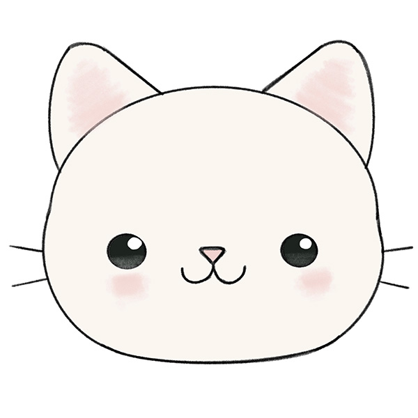 cute cat face drawing