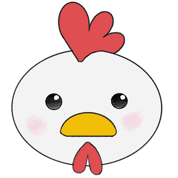 How to Draw a Chicken Face for Kindergarten - Easy Drawing Tutorial