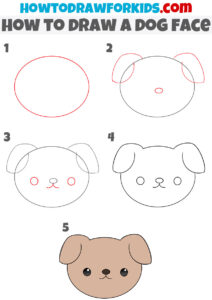 How to Draw a Dog Face for Kindergarten - Easy Drawing Tutorial For Kids