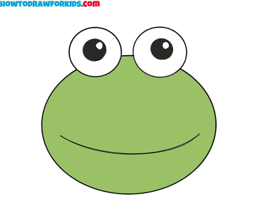 How to draw a Frog face for kindergarten
