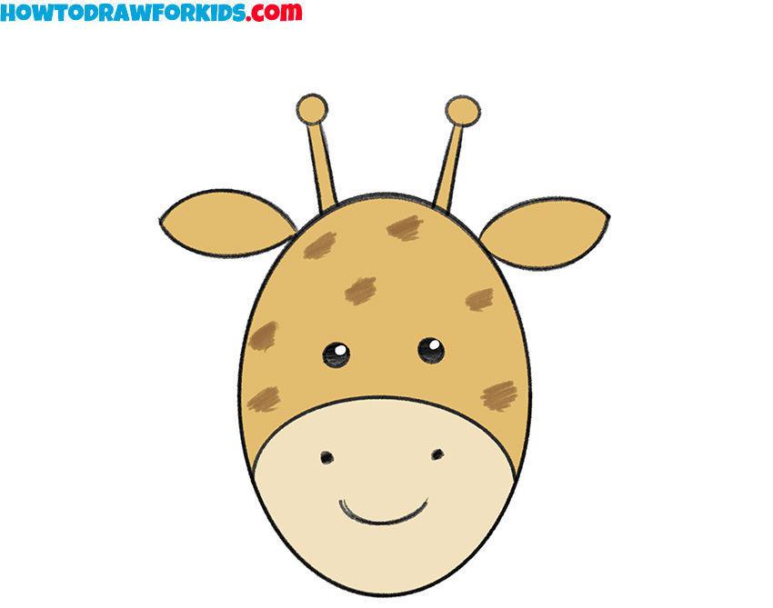 How to draw a Giraffe Face for kindergarten