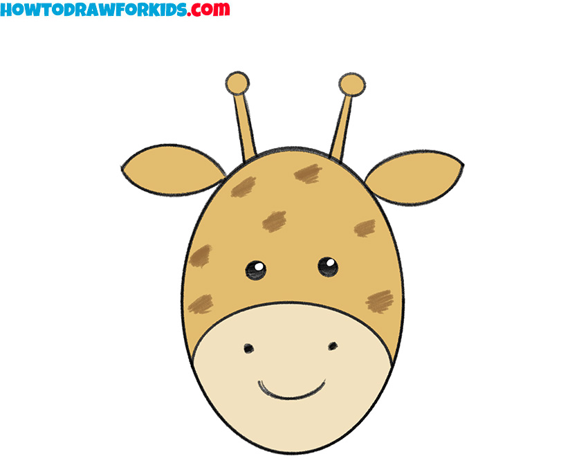 How to Draw a Giraffe Face for Kindergarten Easy Drawing Tutorial