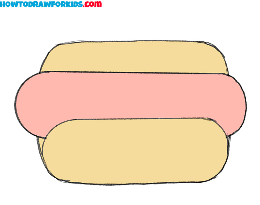 How to draw a Hot Dog for kindergarten