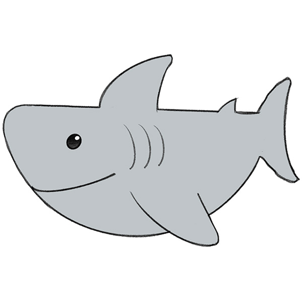 How to Draw a Shark for Kindergarten - Easy Tutorial For Kids