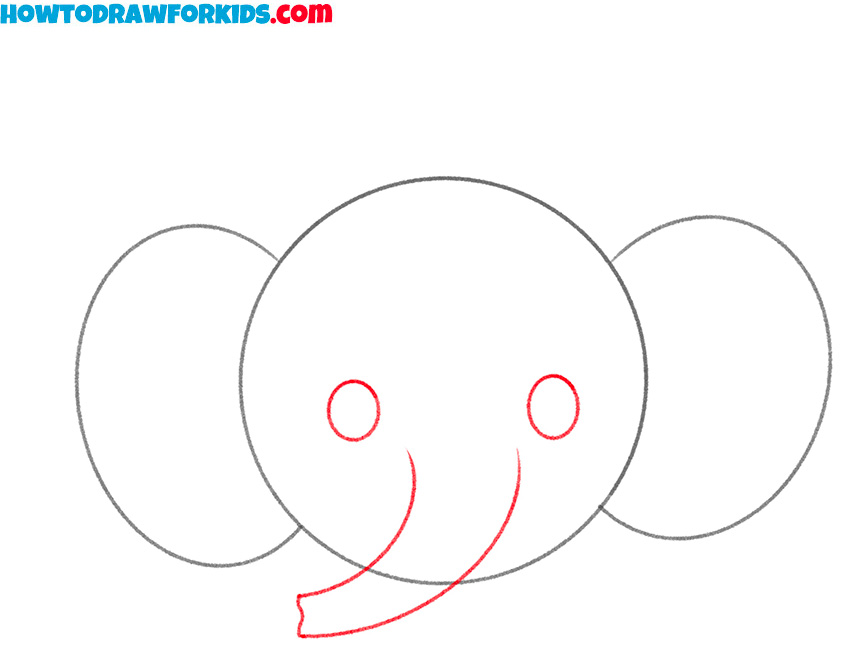 How to draw a cartoon Elephant face