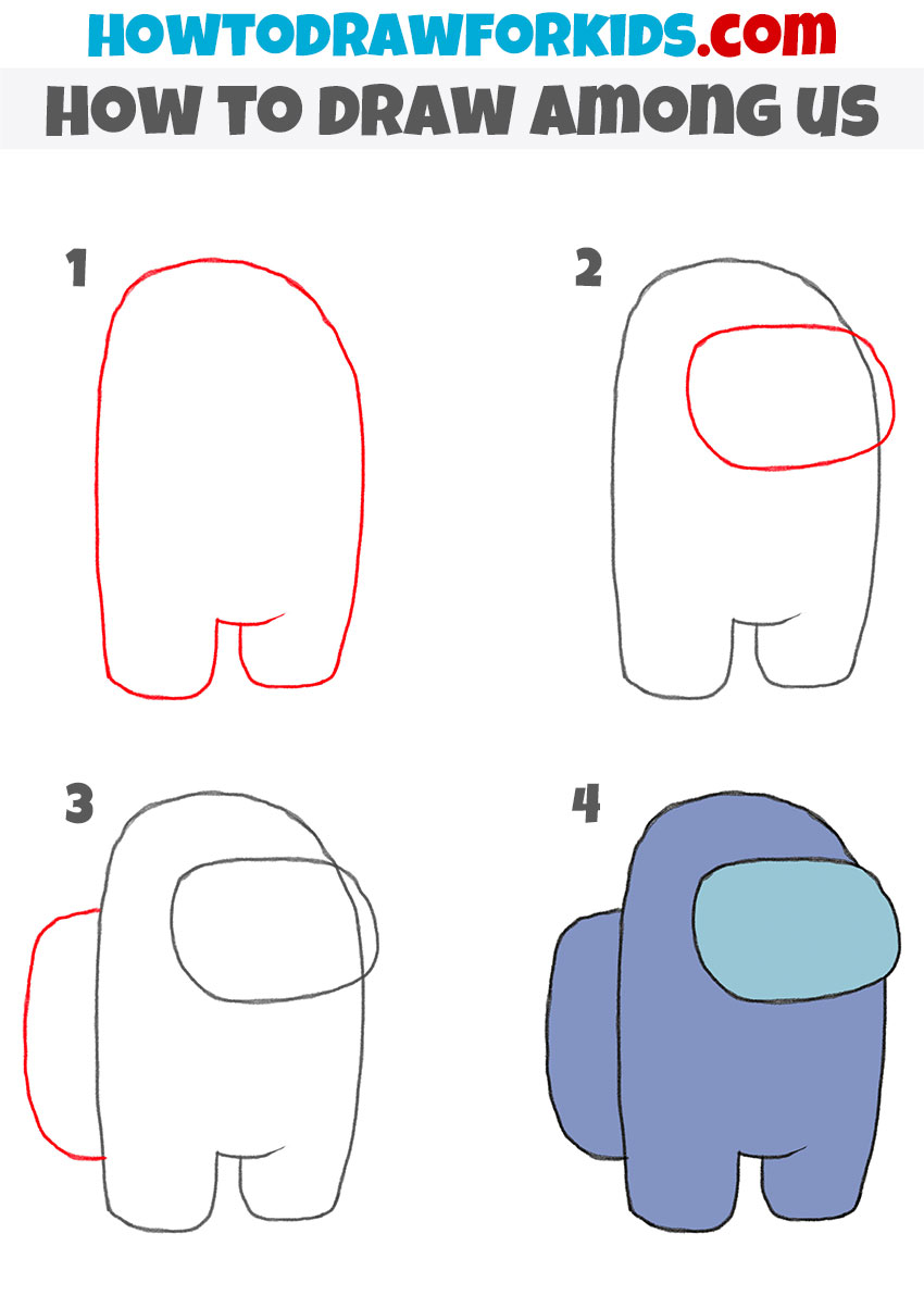 How to draw among us step by step for kindergarten