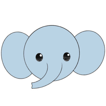 How to Draw an Elephant Face for Kindergarten