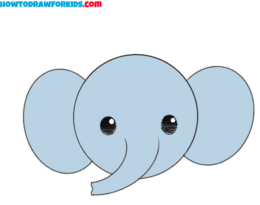 How to draw an Elephant face for kindergarten