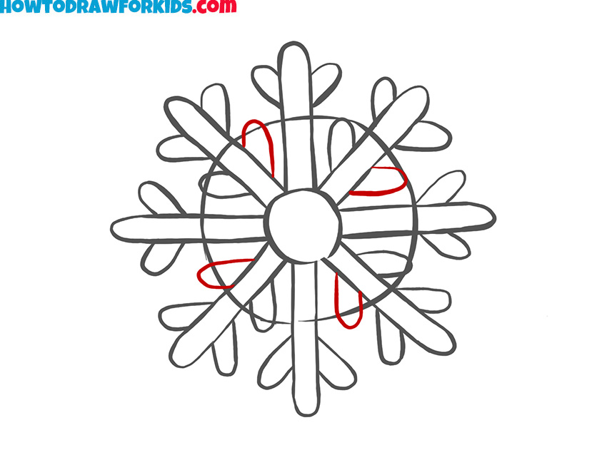 Snowflake drawing guide easy for kids