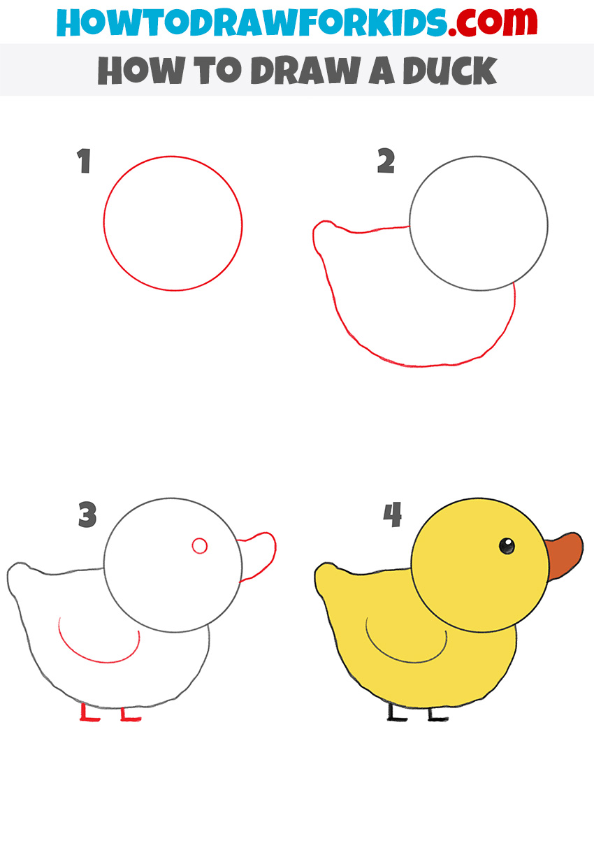 How To Draw A Duck For Kindergarten Easy Drawing Tutorial For Kids