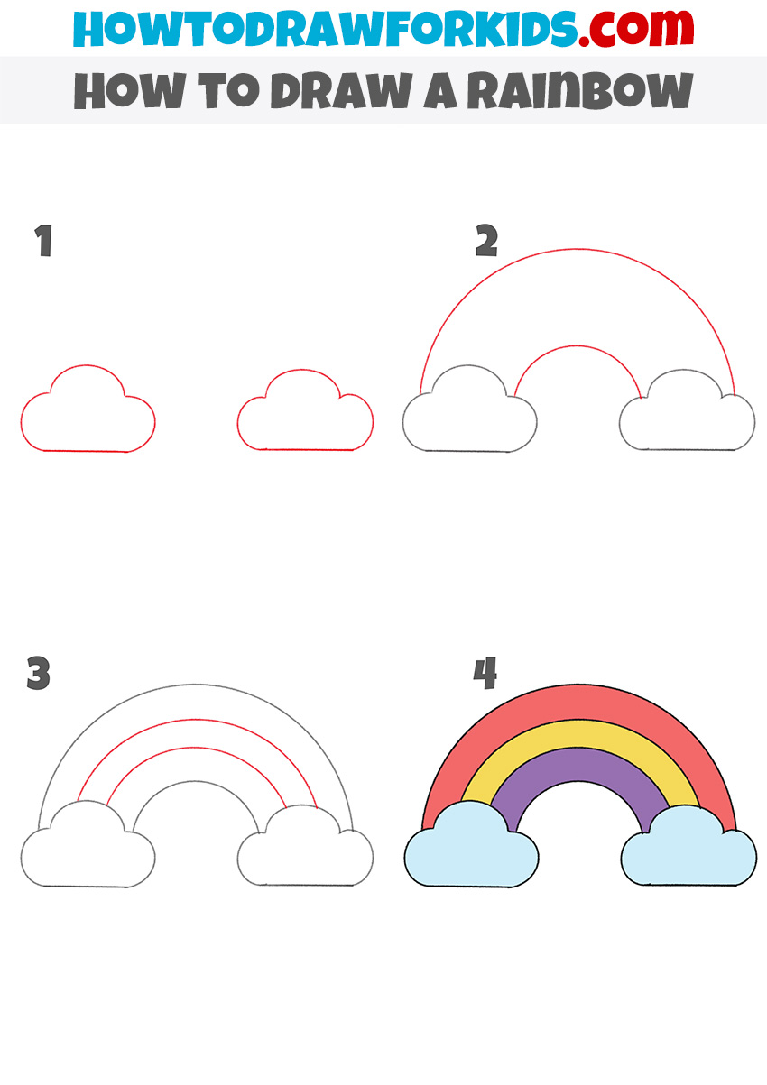 Easy Tutorial} Learn How To Draw A Rainbow Step By Step