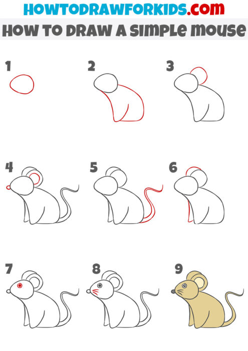 How to Draw a Simple Mouse - Easy Drawing Tutorial For Kids