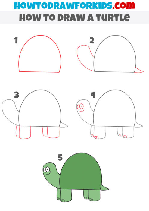 How to Draw a Turtle - Easy Drawing Tutorial For Kids