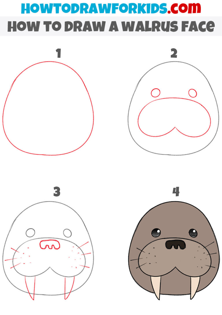 How to Draw a Walrus Face - Easy Drawing Tutorial