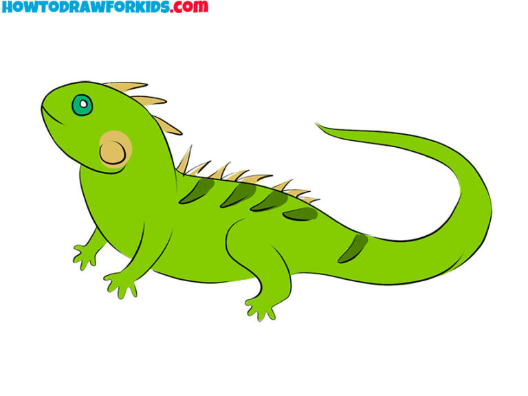 How to Draw an Iguana Easy Drawing Tutorial For Kids