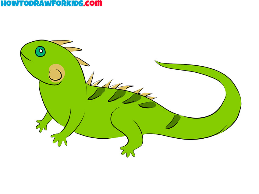How to Draw an Iguana - Easy Drawing Tutorial For Kids