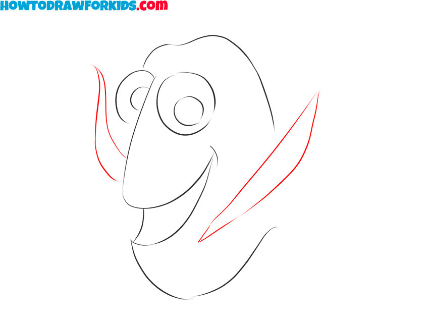 how to draw simple Dory