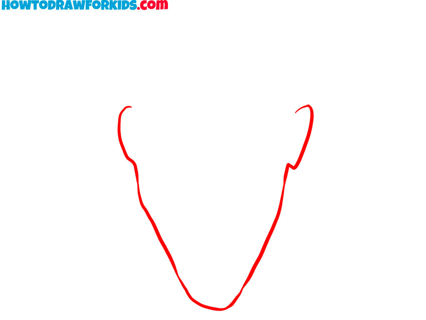 drawing the outline of the Joker's face