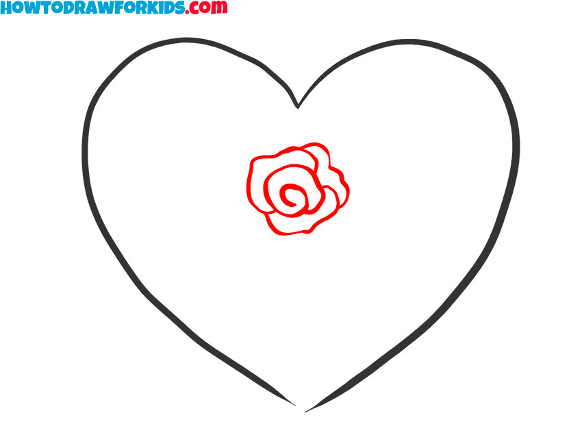 how to draw a rose and heart