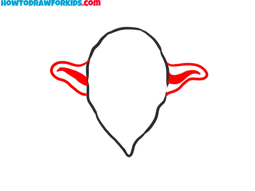 how to draw yoda head easy