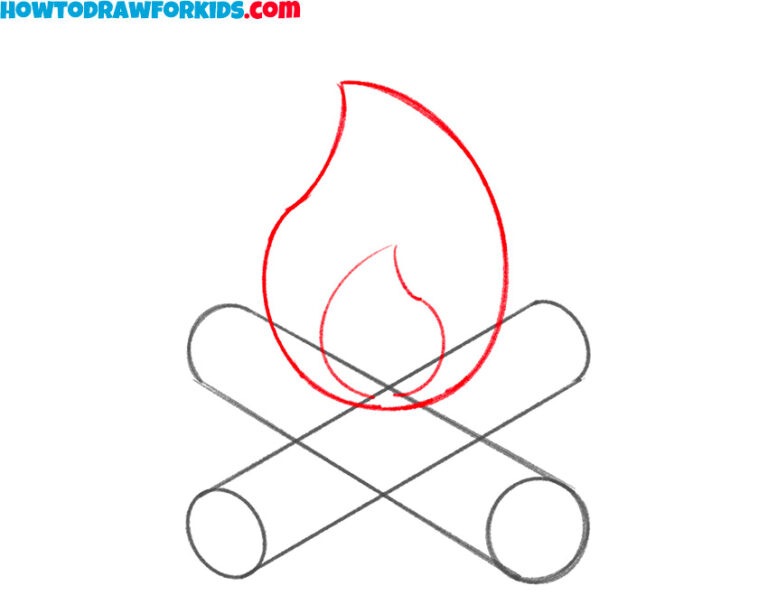 How to Draw a Campfire for Kindergarten Easy Drawing Tutorial For Kids