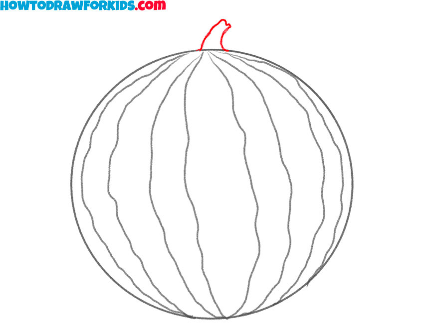 how to draw a watermelon cartoon