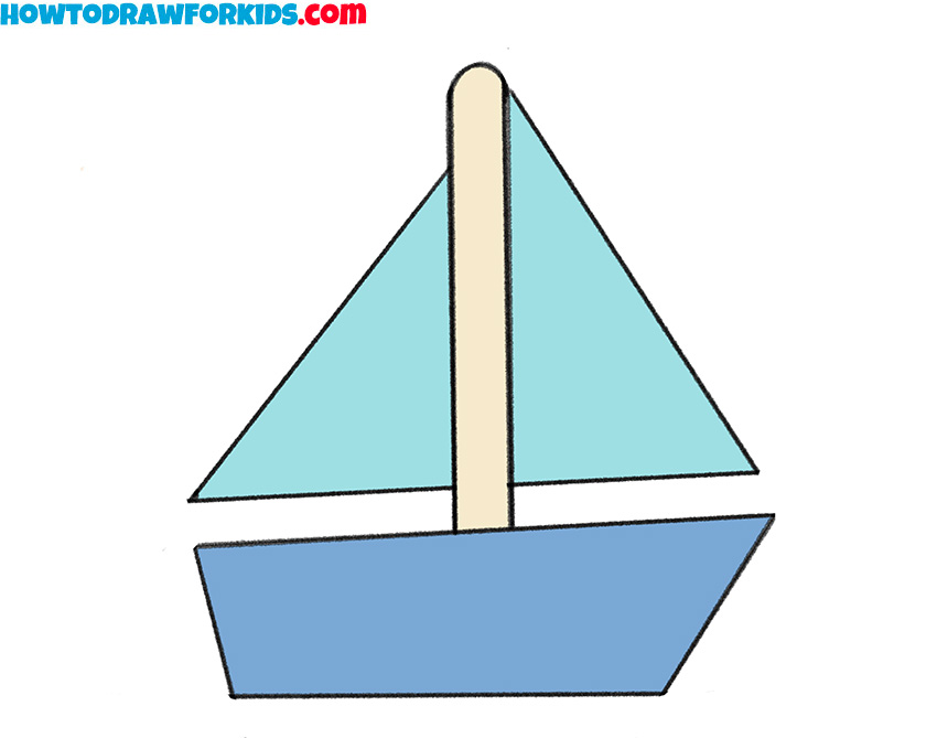 How To Draw A Simple Boat For Kids