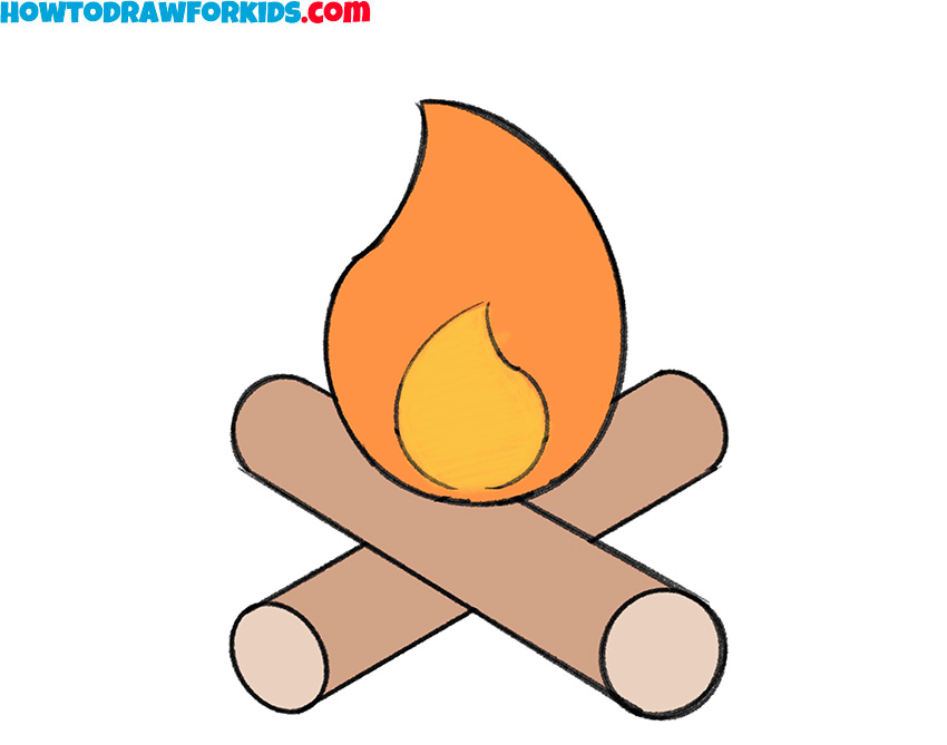 How to Draw a Campfire for Kindergarten Easy Drawing Tutorial For Kids