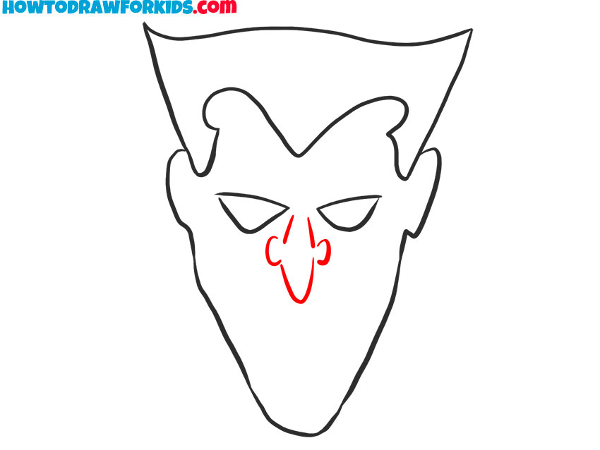 drawing the Joker's nose