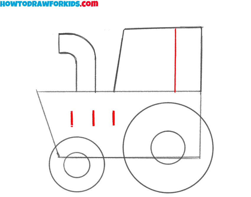 how to draw a tractor easily