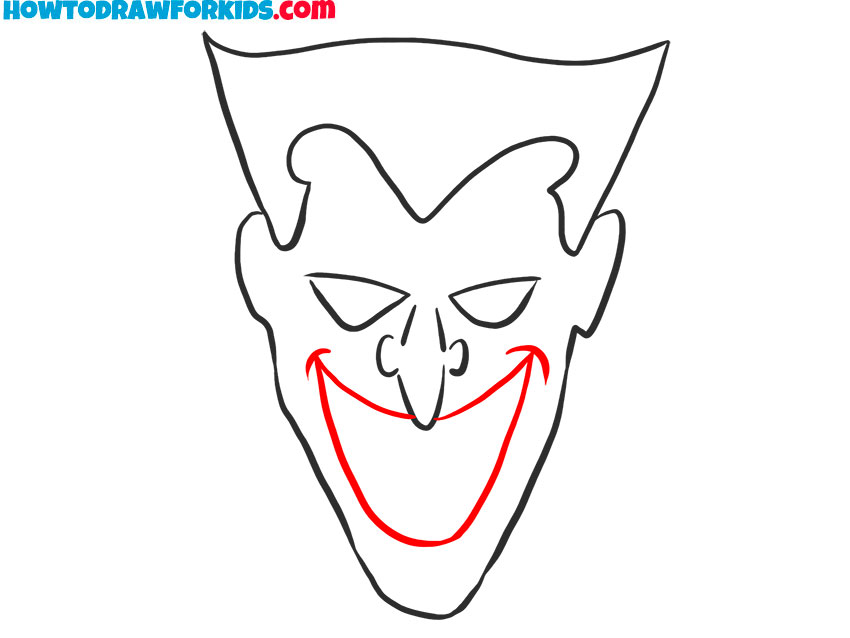 how to draw joker cartoon face