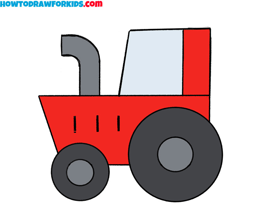 How to Draw a Tractor for Kindergarten Easy Drawing Tutorial For Kids