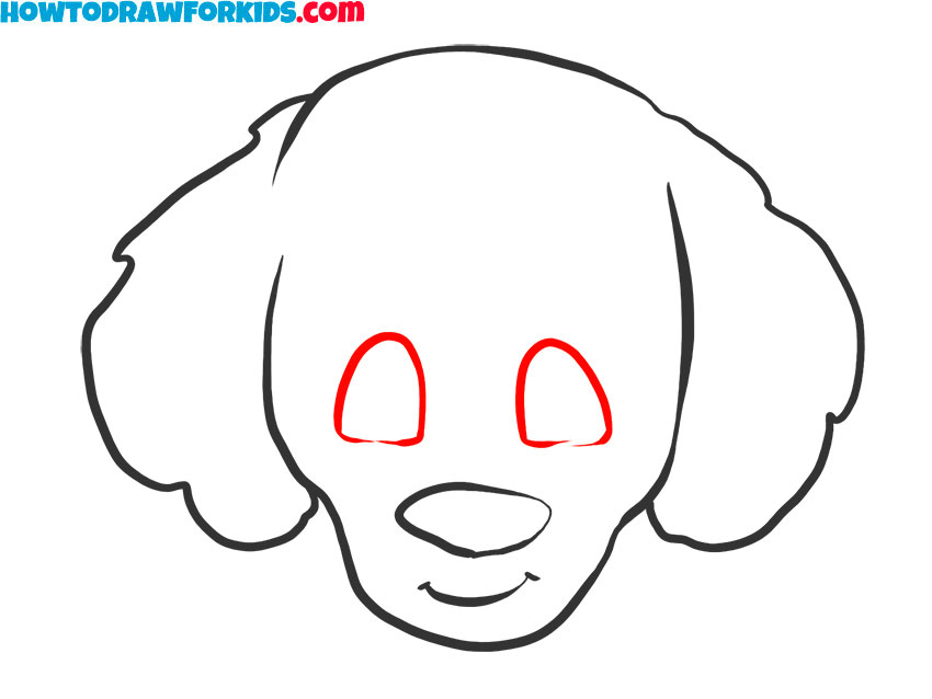 how to draw a simple dog head