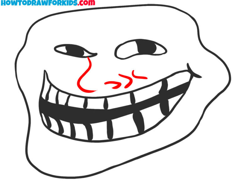 How To Draw A Troll Face Easy Drawing Tutorial For Kids
