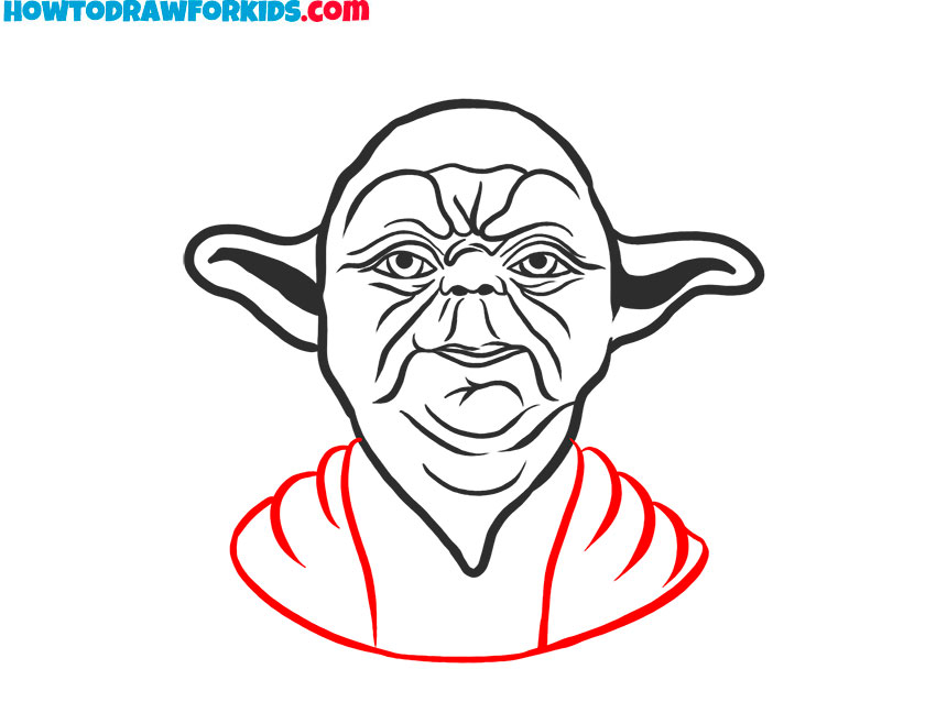 how to draw yoda face