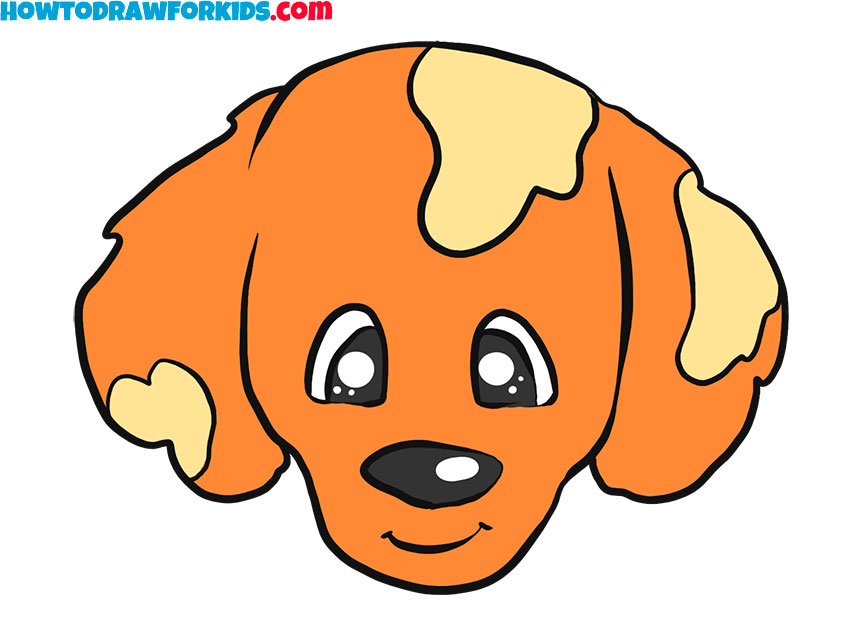 cartoon dog head drawing