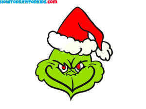 How to Draw Grinch Face - Easy Drawing Tutorial For Kids