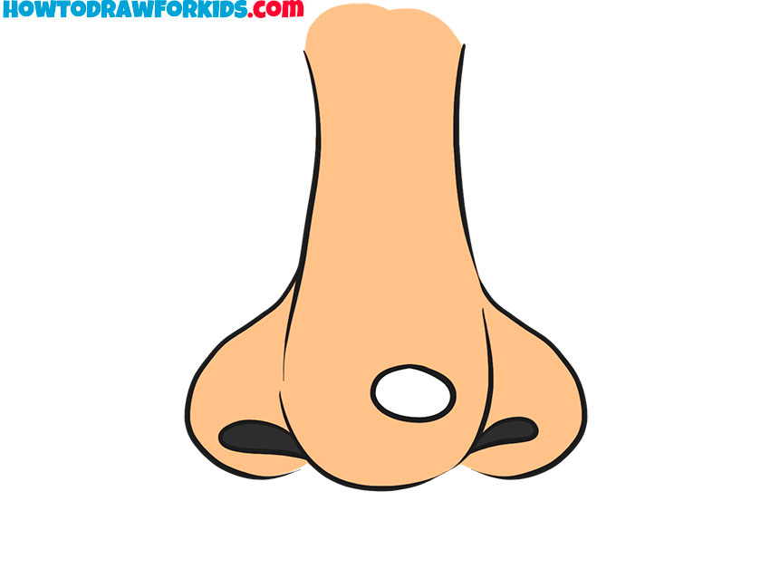 how to draw a human nose easy