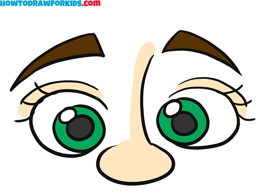 how to draw male eyes cartoon