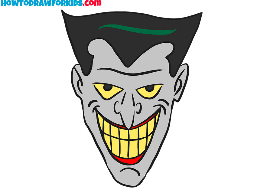 joker face drawing colour