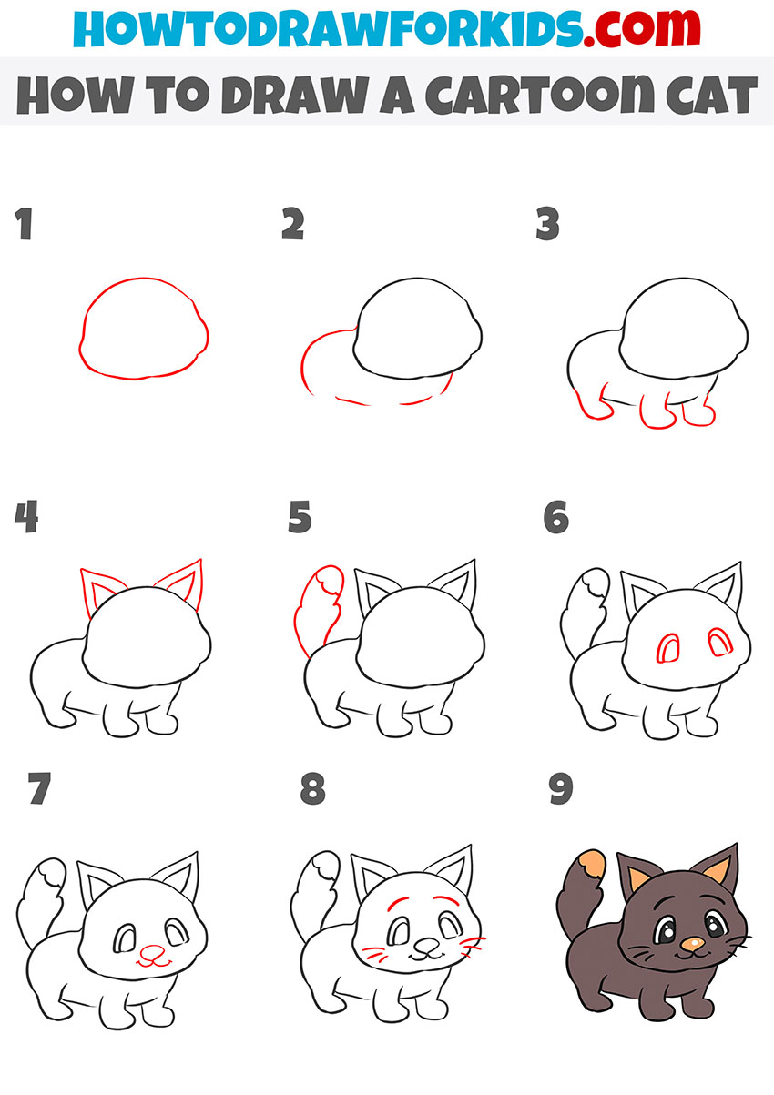 Alternative cartoon cat drawing tutorial