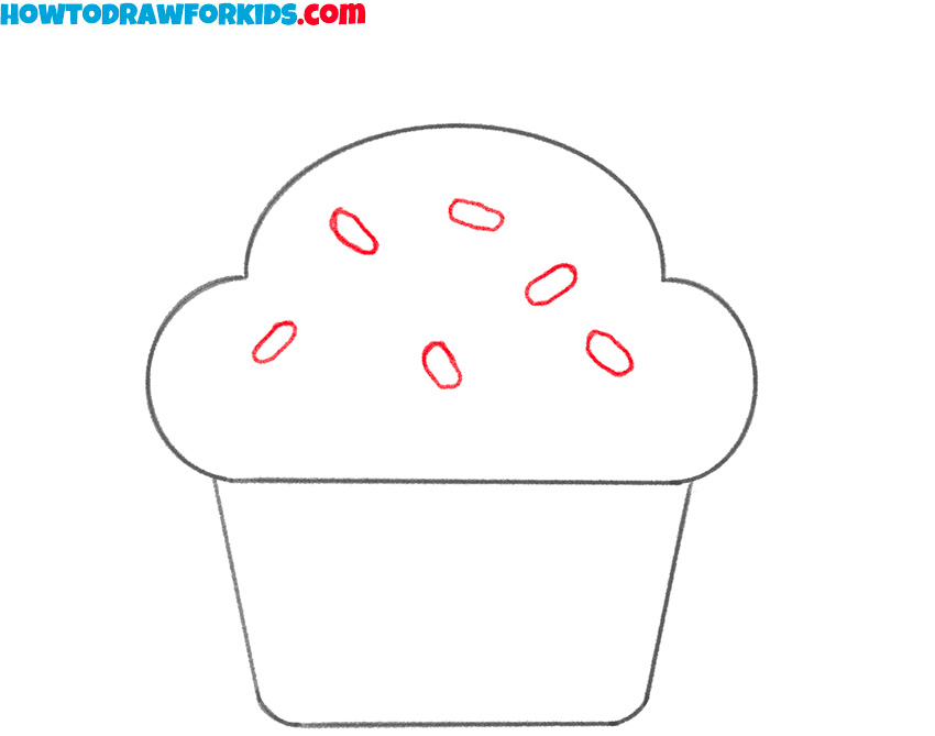 Cupcake for kids drawing guide