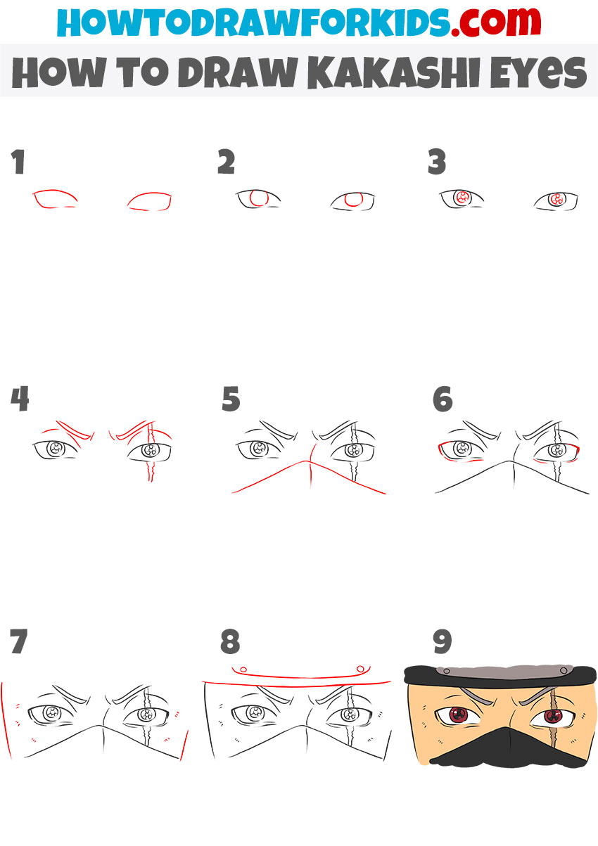 How to draw Kakashi Eyes step by step