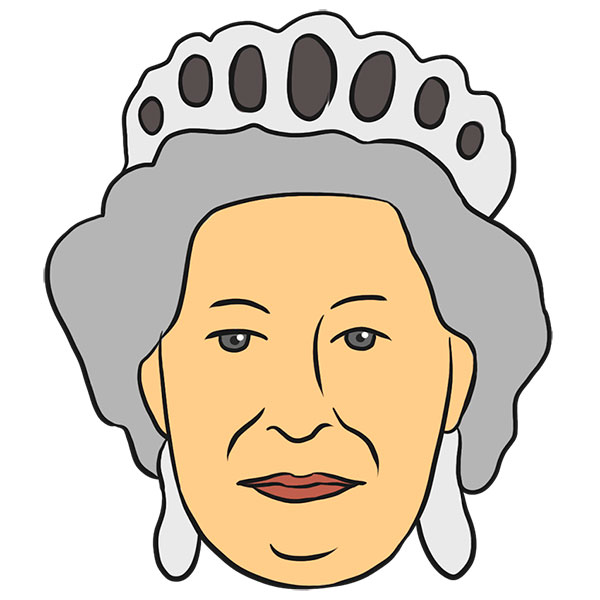 How to Draw Queen Elizabeth - Easy Drawing Tutorial For Kids