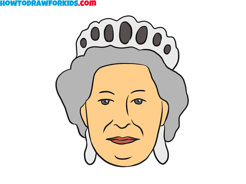 How to draw Queen Elizabeth