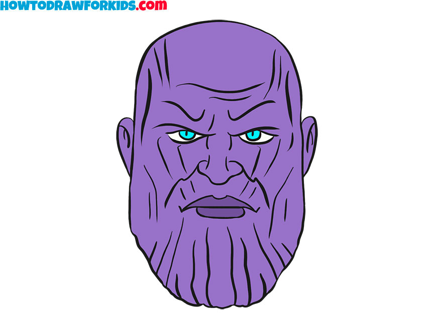 How to Draw Thanos Face Easy Drawing Tutorial For Kids